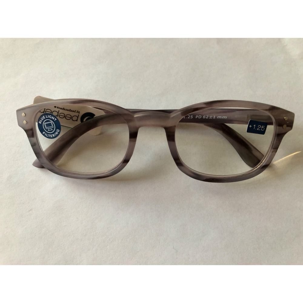 New Gray PEEPERS BLUE LIGHT FILTERING Readers +1.25